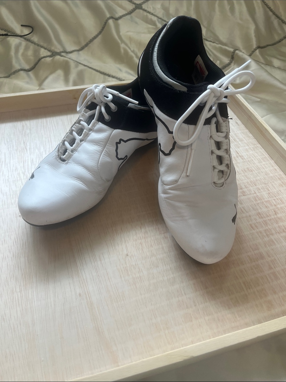 Puma White and Black Lace-Up Women's Sneakers